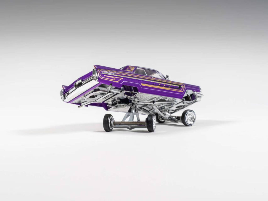 (Coming Soon) 97M 1:64 1964 Cadillac Coupe Deville Low Rider Metallic Purple with Stripes