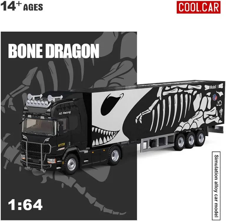 (Coming Soon) COOLCAR 1/64 Bone Dragon Livery Scania Container Truck
