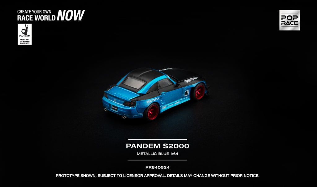 (Coming Soon) POPRACE 1:64 Pandem S2000 Metallic Blue