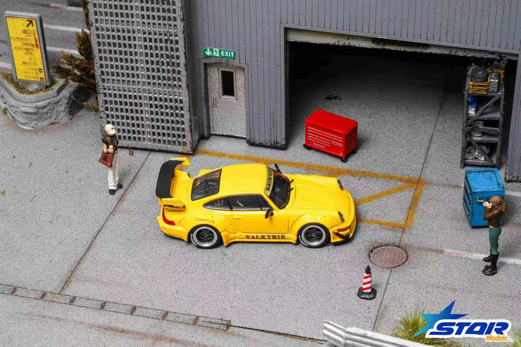 (Pre-Order)STAR MODEL 1:64 Rauh-Welt Widebody Modified RWB964 GT Wing Diecast Model - Valkyrie Yellow