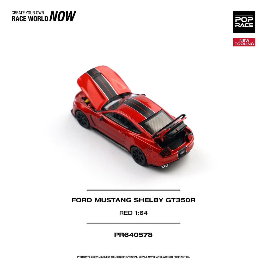 (Pre-Order) POPRACE 1/64 Ford Mustang Shelby GT350R Race Red