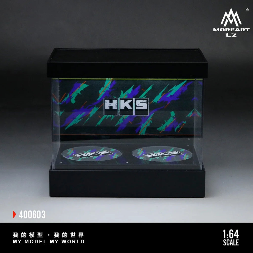 (Coming Soon) MOREART 1:64 Dual-Stage Rotating Exhibition Hall Scene Model - HKS Livery