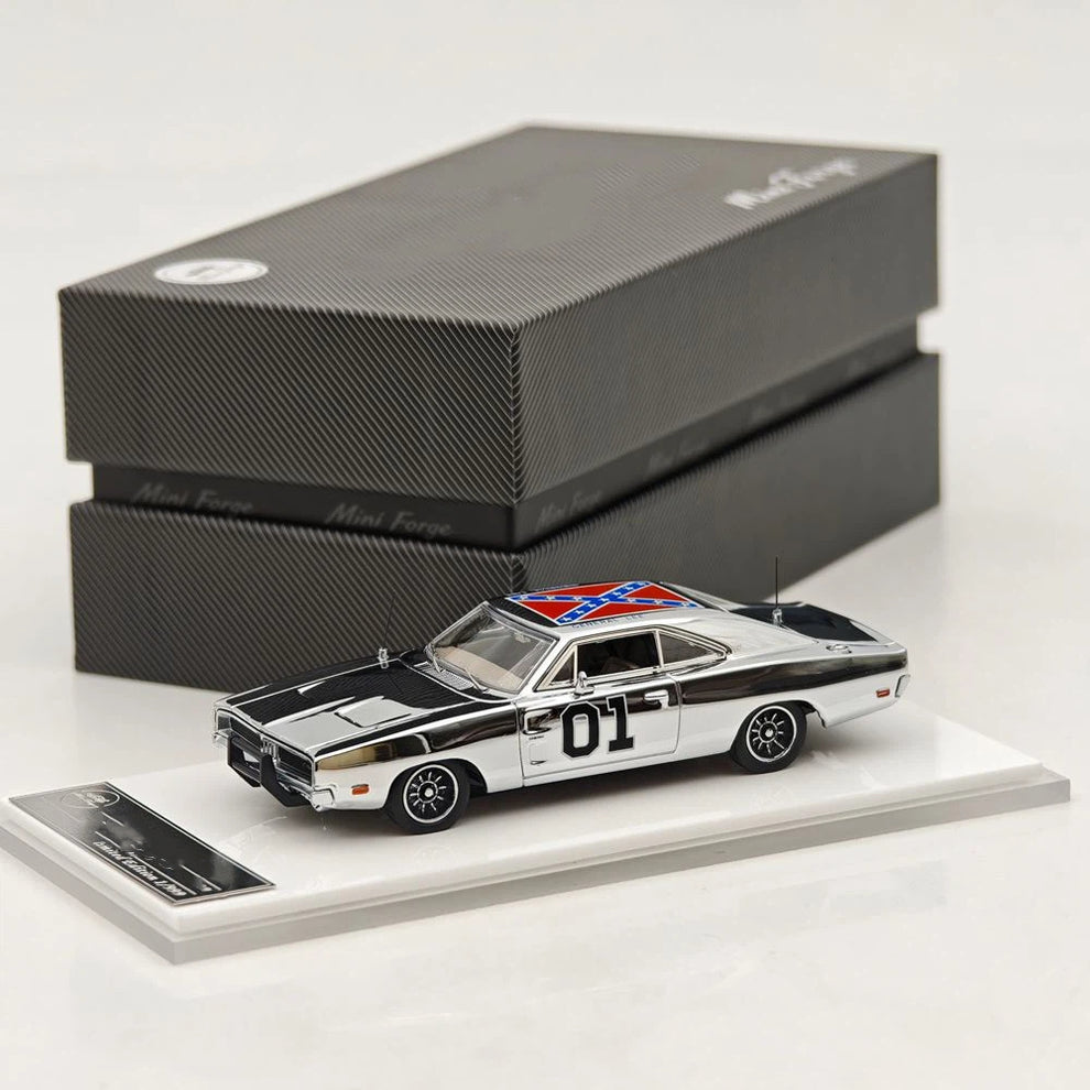 MINIFORGE 1/64 1969 Dodge Charger "General Lee" Chrome Diecast Metal
