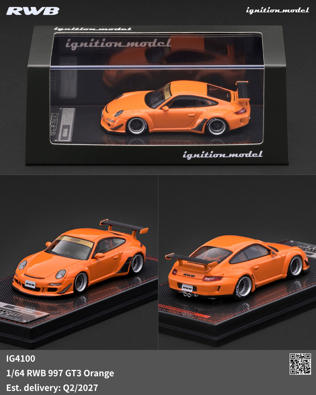 (Coming Soon) IGNITIONMODEL 1/64 RWB 997 GT3 Orange