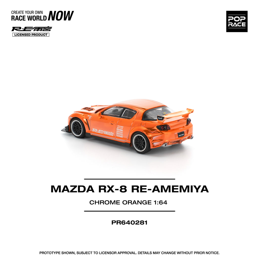 (Coming Soon) POPRACE 1/64 Mazda RX-8 RE-AMEMIYA CHROME ORANGE