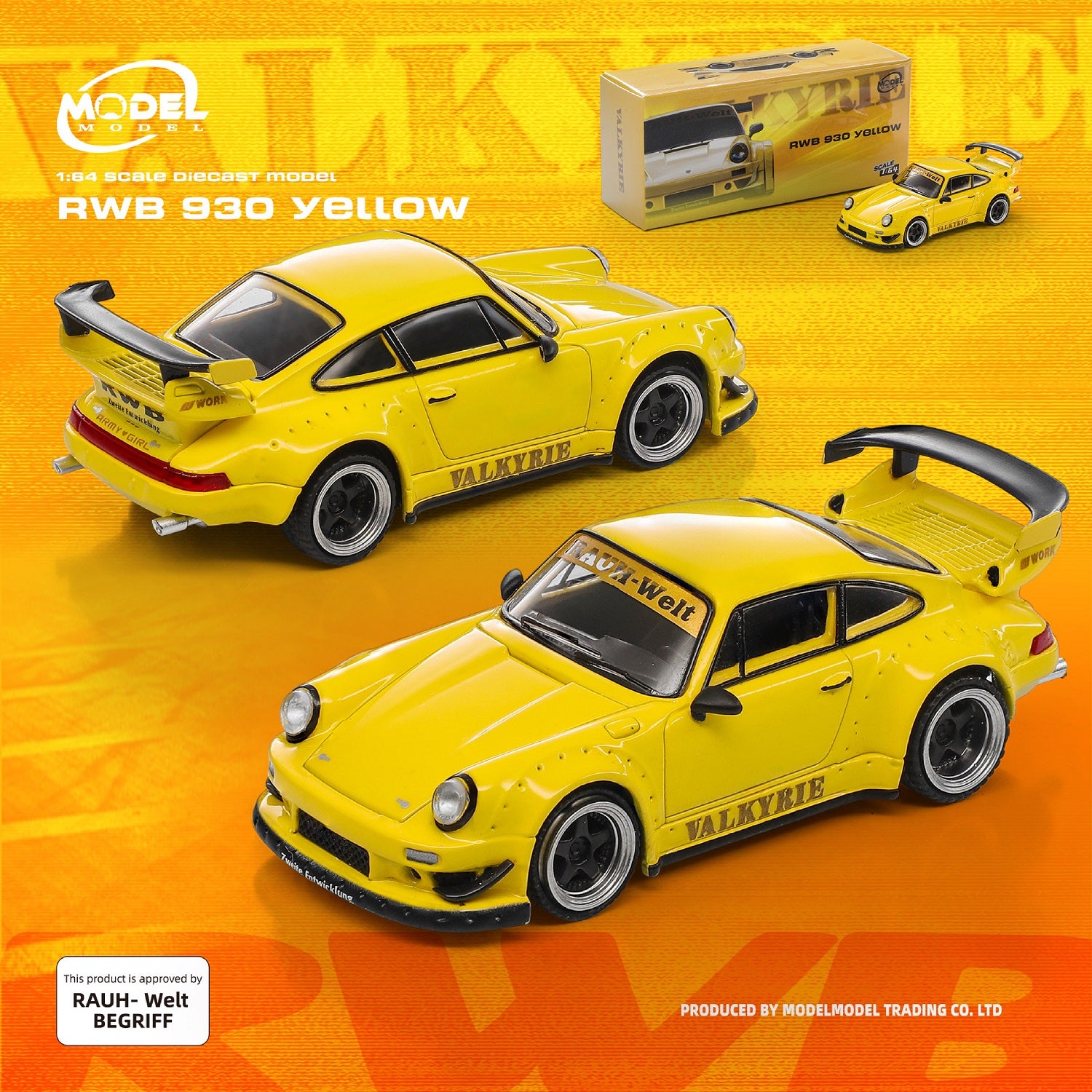 (Coming Soon) MODELMODEL 1/64 RWB 930 Valkyrie Yellow (Paper Box)