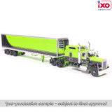(Coming Soon) IXO America 1:64 1990 Kenworth W900 with Refer Van - Neon Green and Black