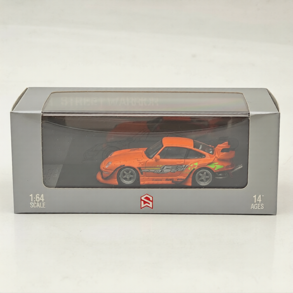 (Coming Soon) STREETWARRIOR 1:64 993 Low tail Orange "Fast and Furious" Diecast Metal Car