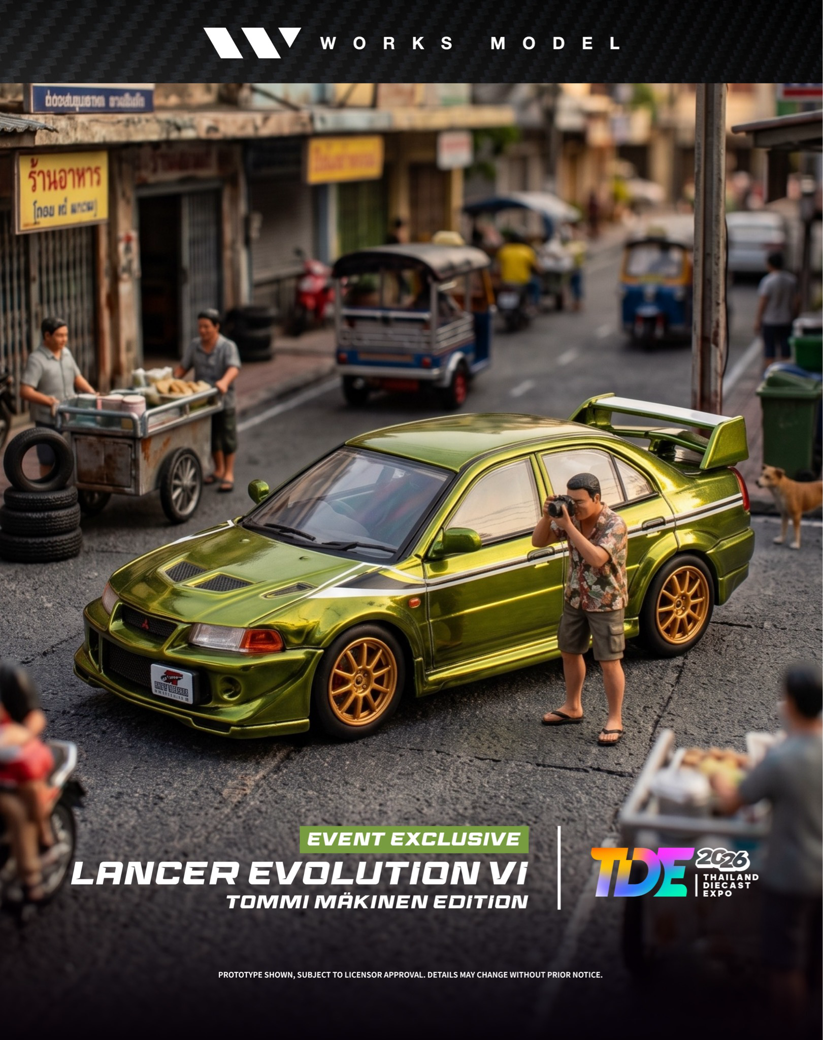 (Coming Soon) WORKS 1:64 TDE 2026 Mitsubishi Lancer Evolution VI Tommi Makinen Green
