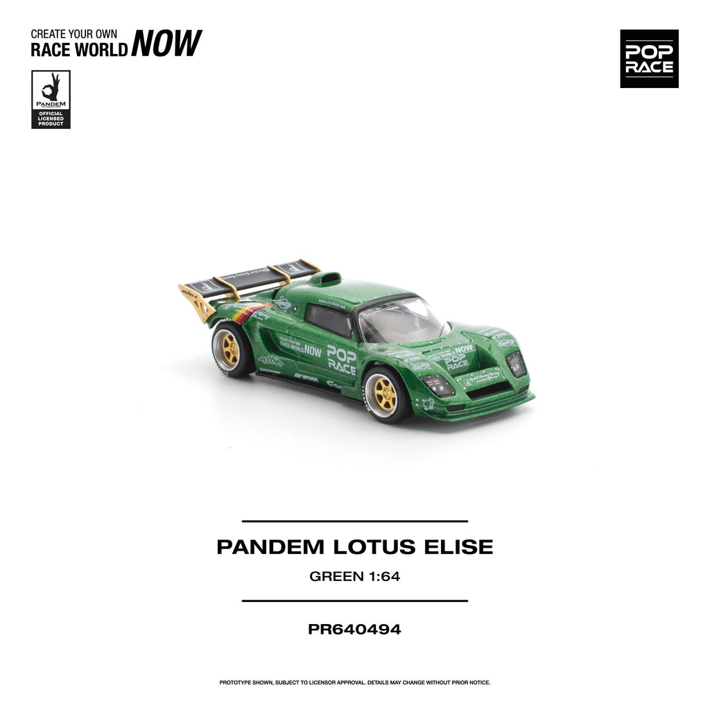 (Coming Soon) POPRACE 1/64 PANDEM LOTUS ELISE - GREEN