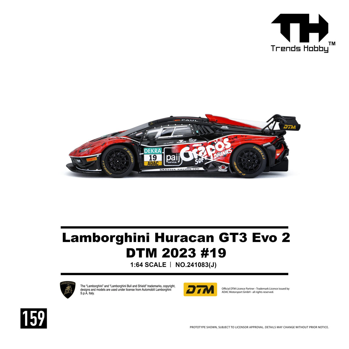 (Coming Soon) TRENDSHOBBY 1/64 Lamborghini Huracan GT3 EVO2 - DTM 2023 #19