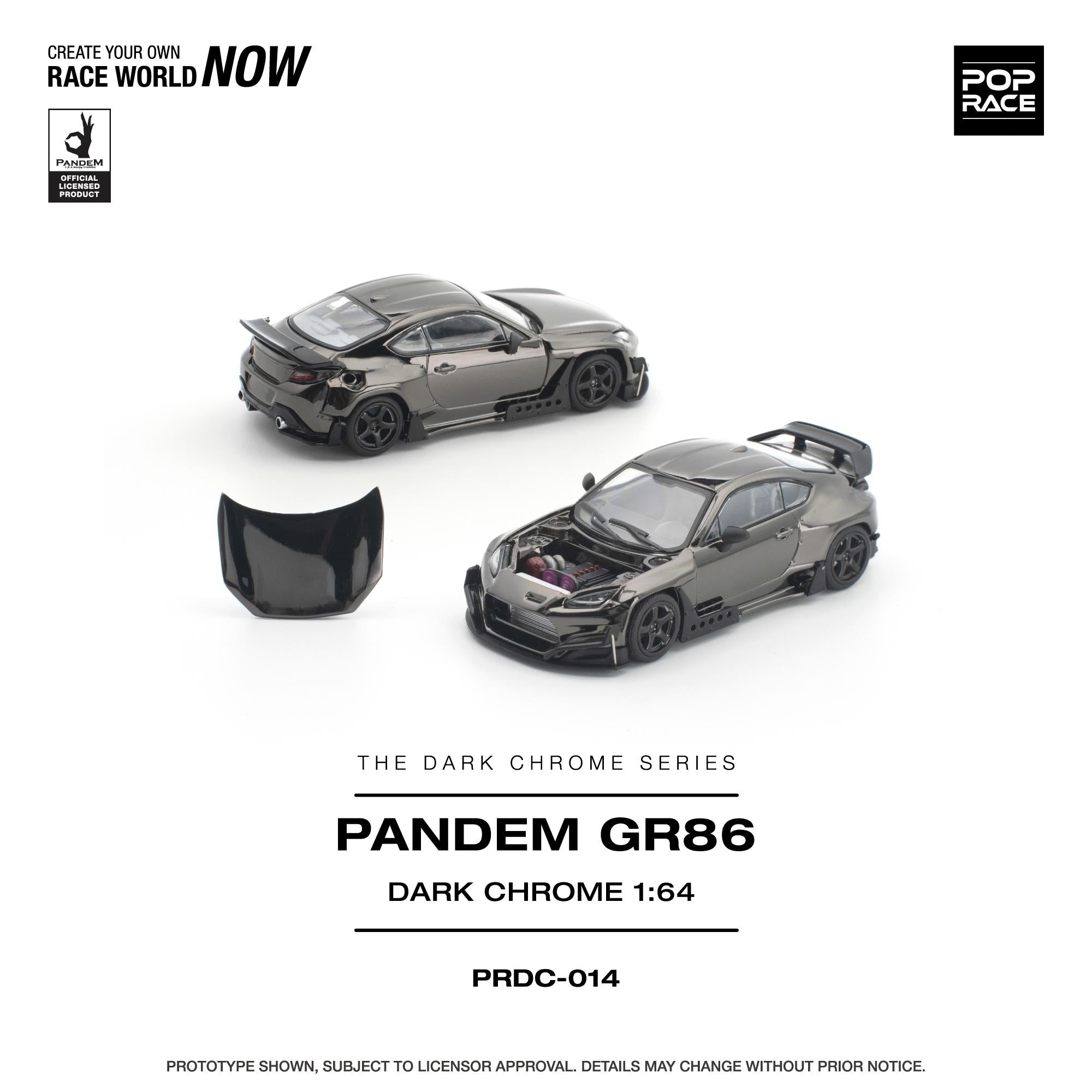 (Coming Soon) POPRACE 1/64 PANDEM GR 86 - Dark Chrome