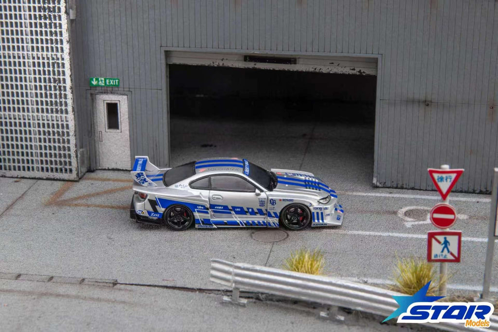 (Coming Soon) STARMODELS 1:64 S15 Silvia Widebody Modified Version Diecast - Blue Livery