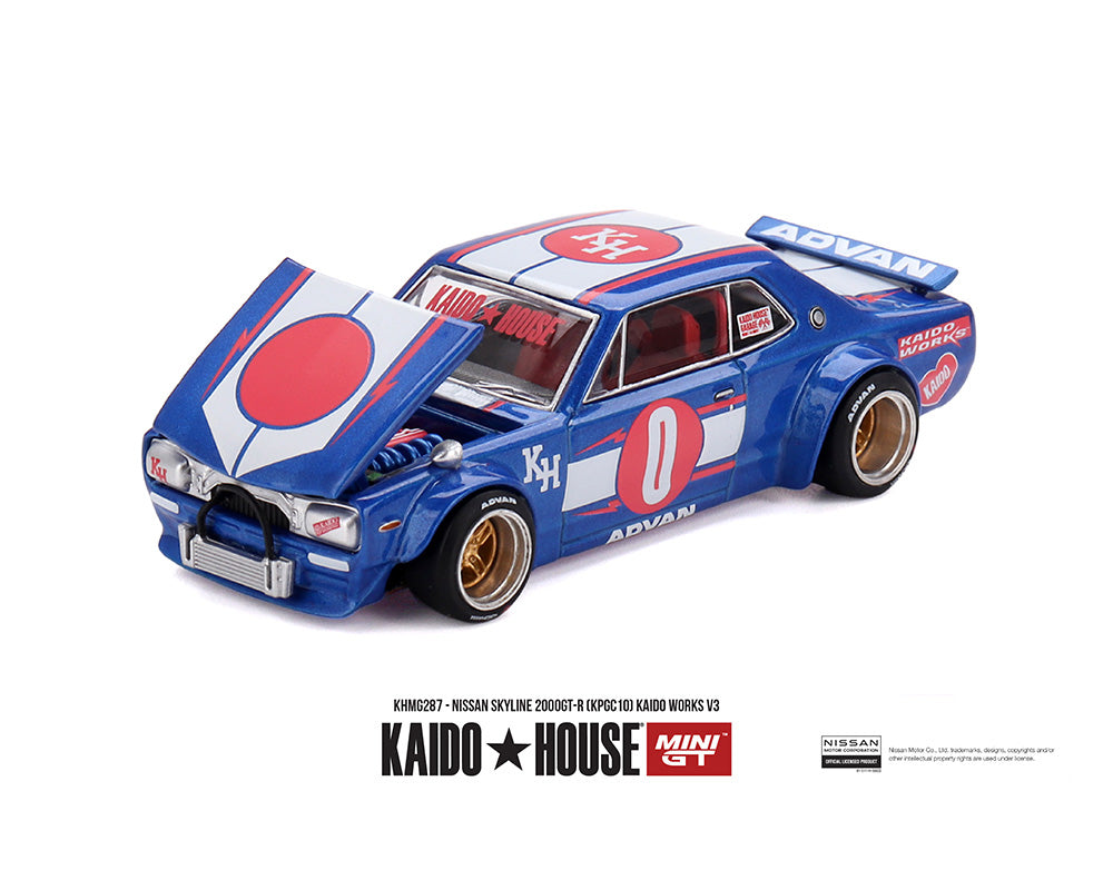 (Coming Soon) Kaido House x Mini GT 1:64 Nissan Skyline 2000GT-R (KPGC10) Kaido Works V3 – Limited Edition