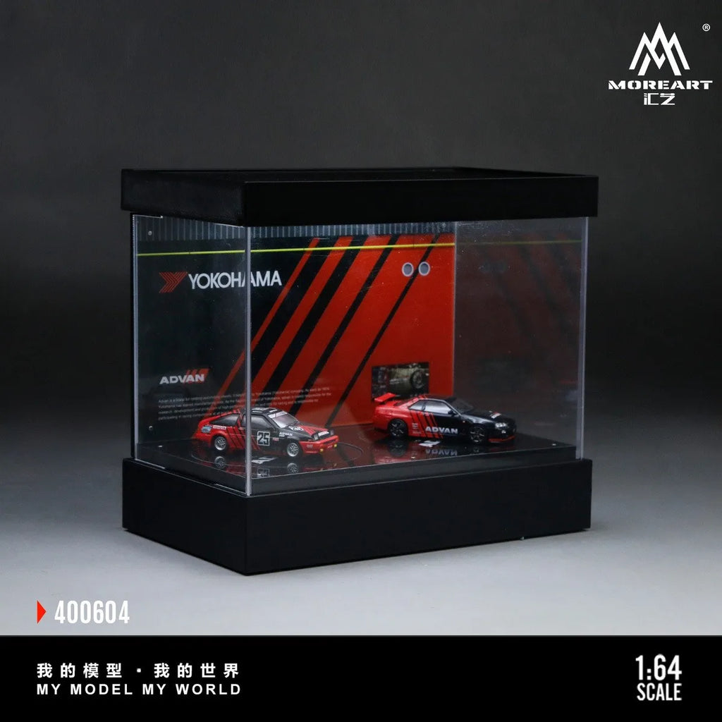 (Coming Soon) MOREART 1:64 Dual-Stage Rotating Exhibition Hall Scene Model - ADVAN Livery