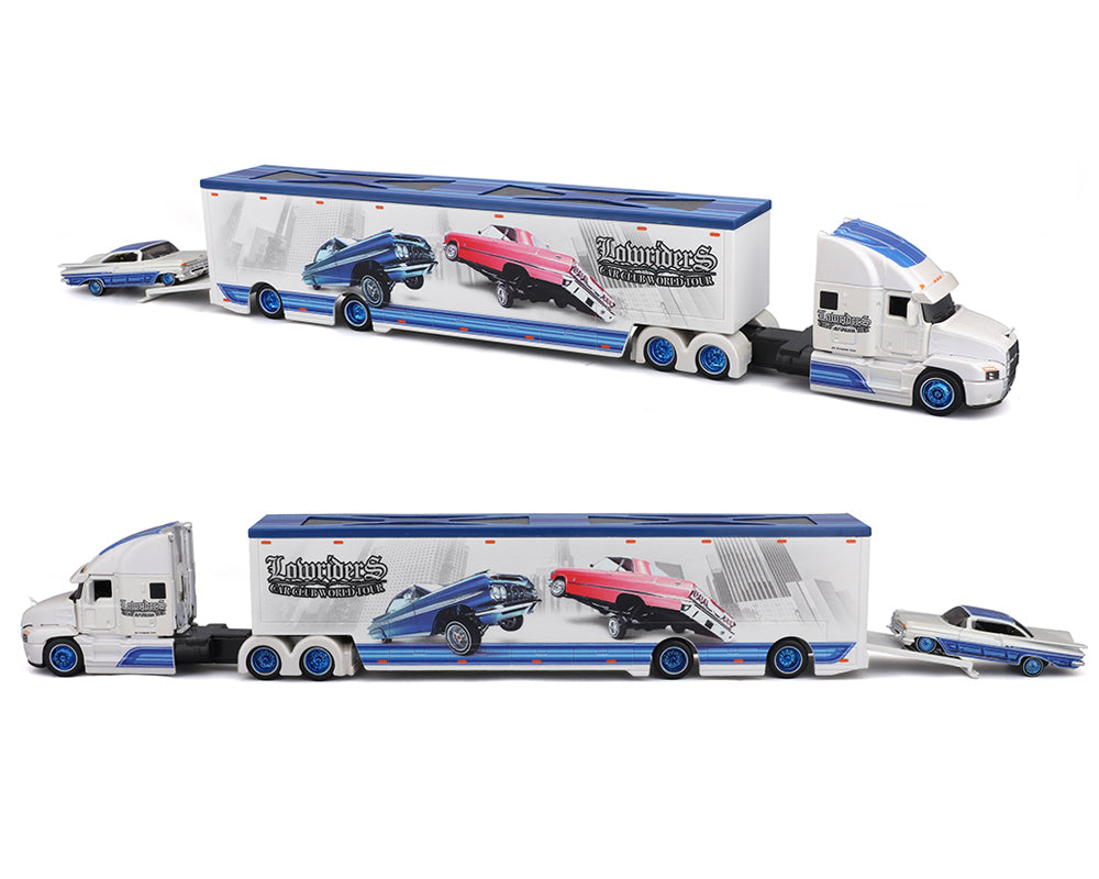 (Coming Soon) Maisto 1:64 Mijo Exclusives Mack Anthem & 1959 Chevrolet Impala SS – LOWRIDERS- Design Transporters