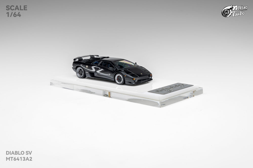 (Coming Soon) MICROTURBO 1/64 Lamborghini Diablo SV - Metallic Black