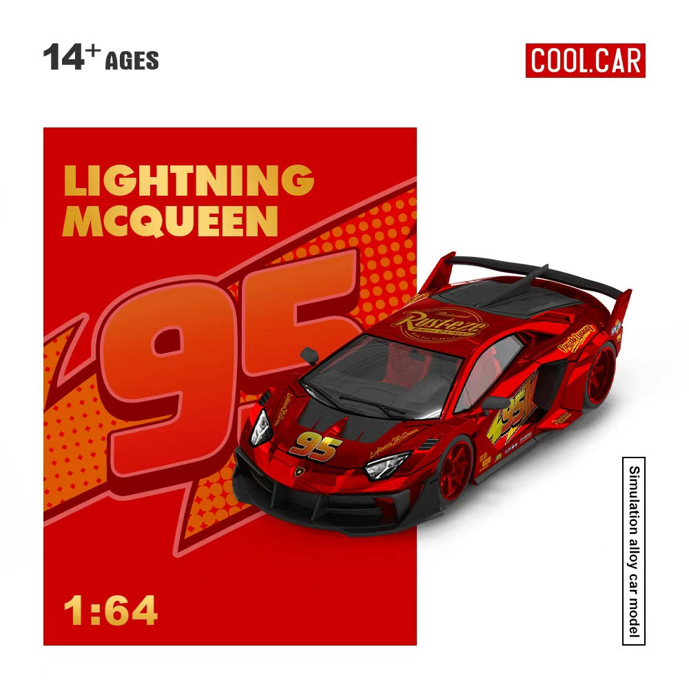 (Coming Soon) COOLCAR 1/64 Lamborghini GTEVO Lighting McQueen Metallic Red