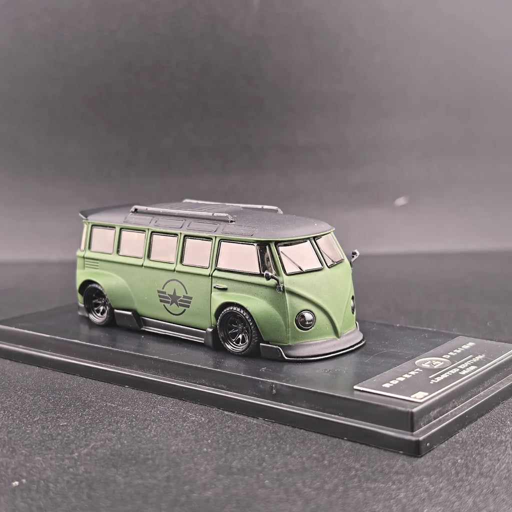 (Coming Soon) INSPIREMODEL 1:64 VW Kombi "Volkswide Flyer" Bus Green (Air Force Version)