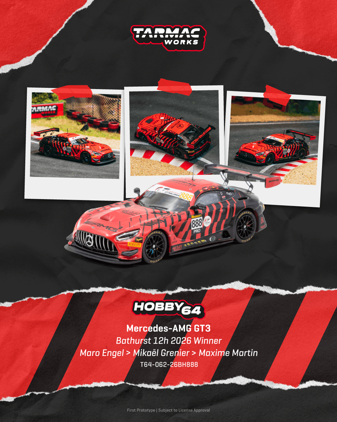 (Coming Soon) TARMACWORKS 1/64 Mercedes-AMG GT3 Bathurst 12h 2026 Winner