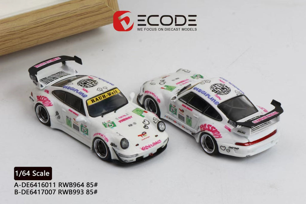 (Coming Soon) DECODE 1:64 Porsche 964 #85 Iron Dames Livery