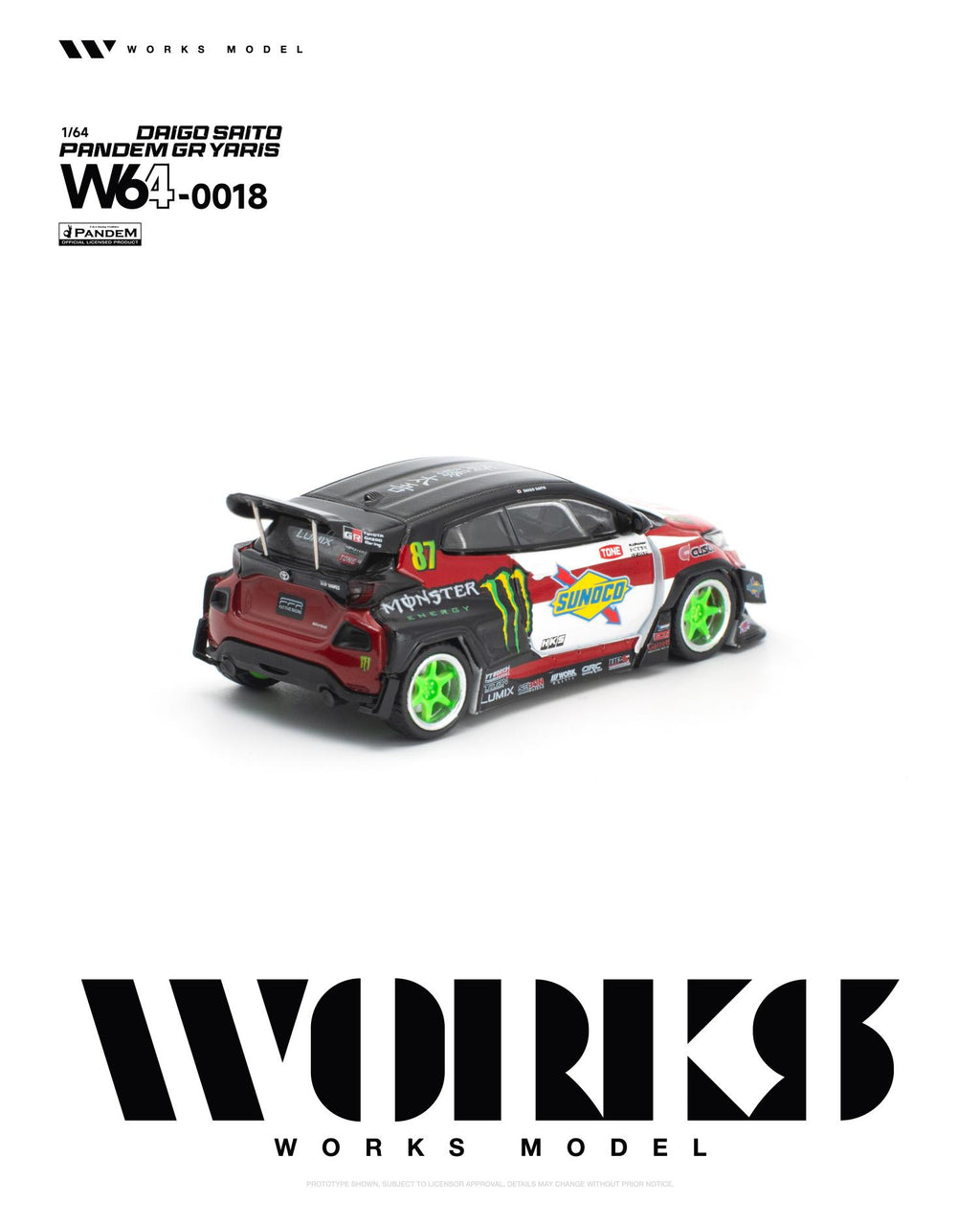 (Coming Soon) WORKS 1/64 PANDEM GR YARIS DAIGO SAITO