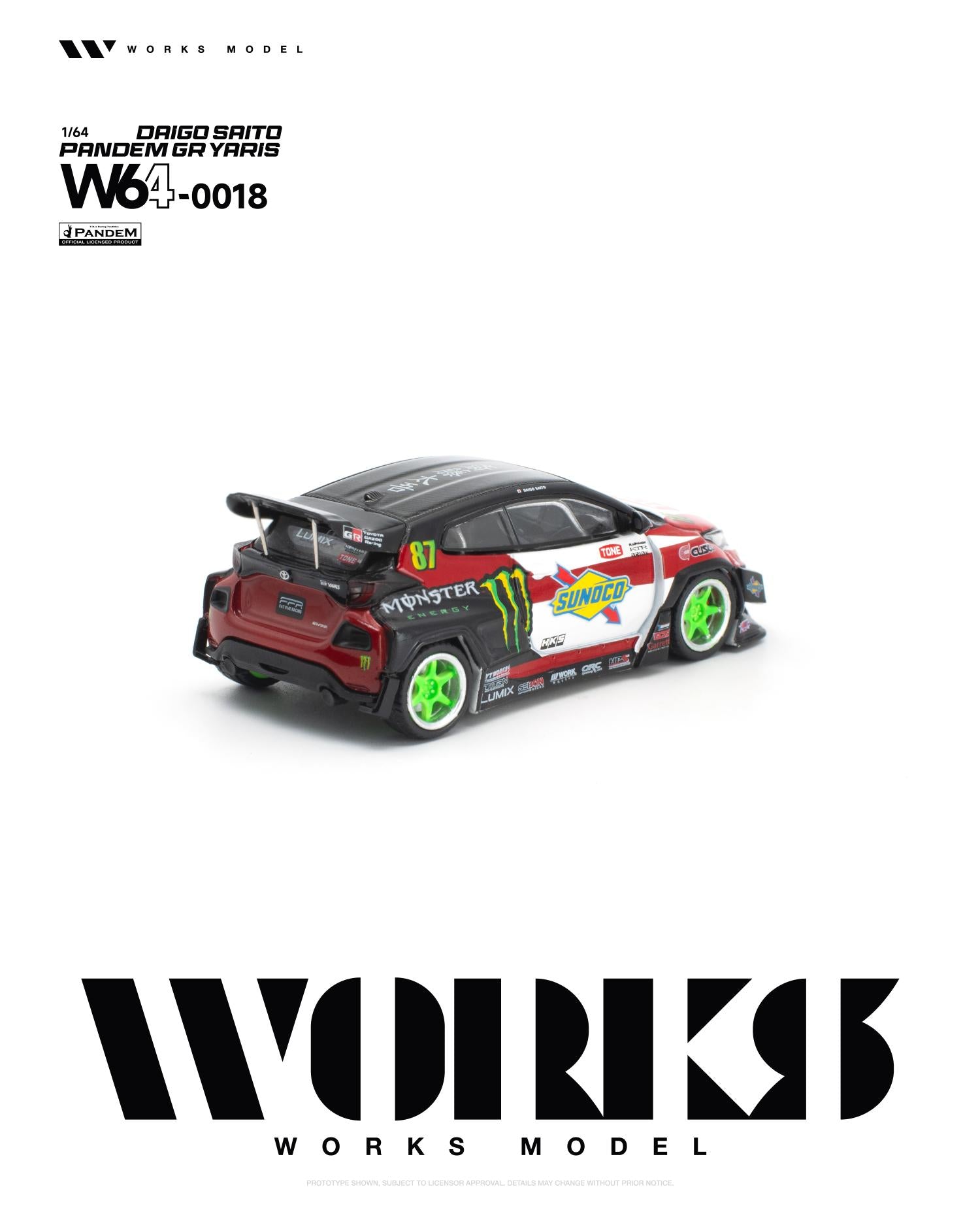 (Coming Soon) WORKS 1/64 PANDEM GR YARIS DAIGO SAITO
