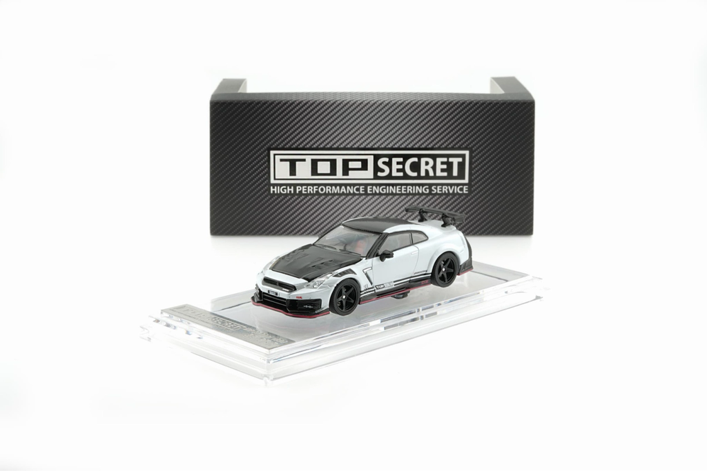 (Coming Soon) K'3 1/64 TOP SECRET Nissan GT-R (R35) Matte Pearl White *LIMITED TO 680 PCS*