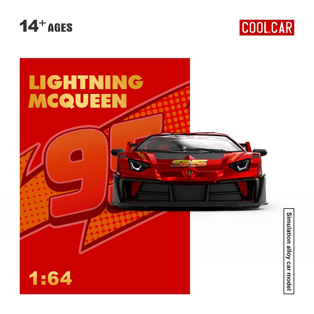 (Coming Soon) COOLCAR 1/64 Lamborghini GTEVO Lighting McQueen Metallic Red