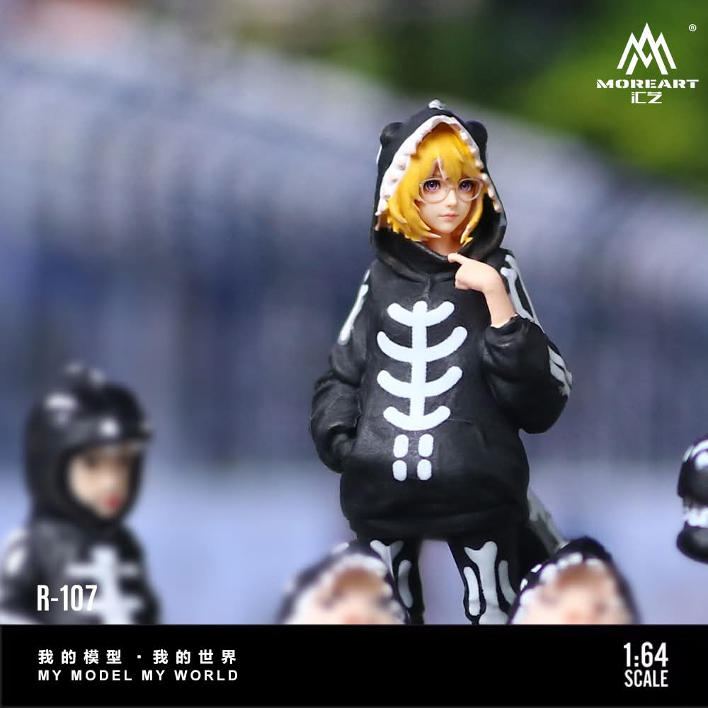 (Coming Soon) MOREART 1:64 BONE DINOSAUR FAMILY FIGURE SET