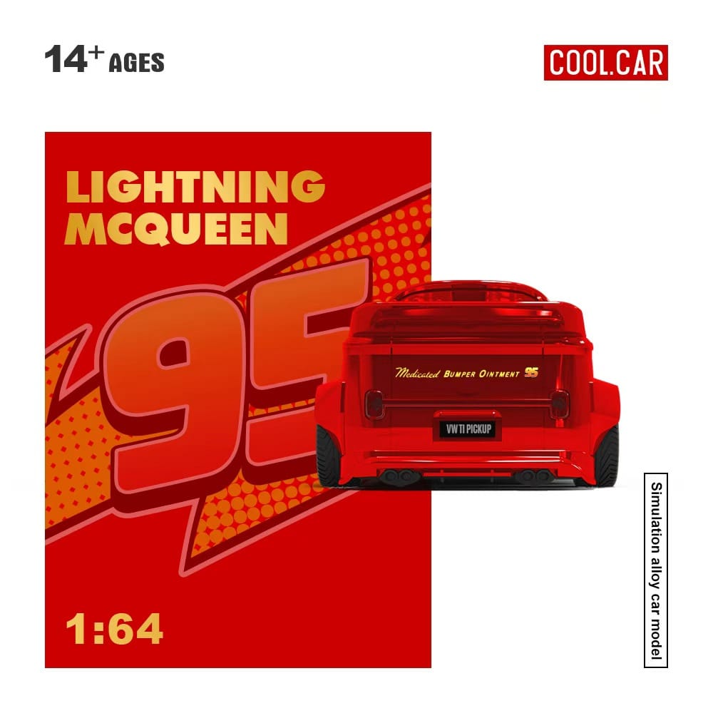 (Coming Soon) COOLCAR 1:64 VW T1 Pickup Lightning McQueen Livery Diecast