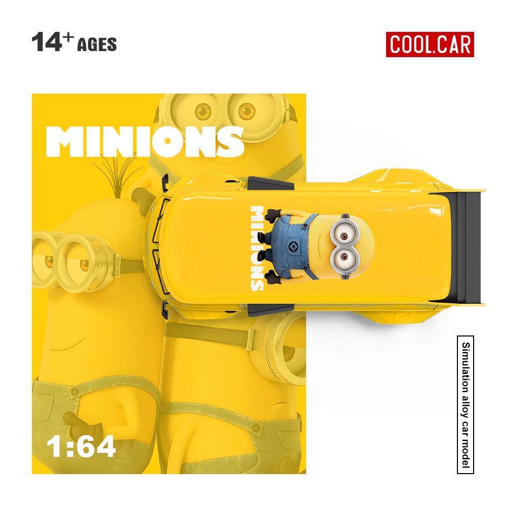 (Coming Soon) COOLCAR 1/64 VW T1 Pickup Minions Livery