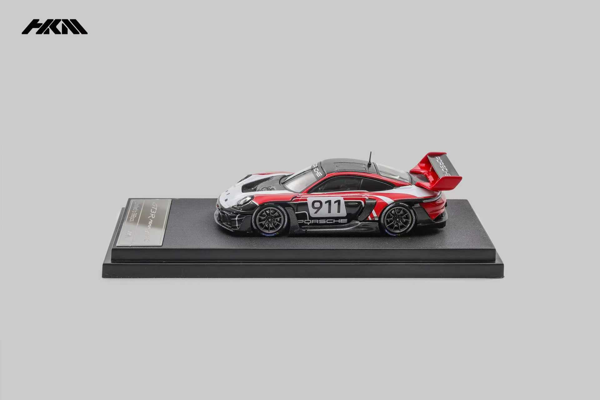 (Coming Soon) HKM 1:64 911(992) GT3 R Rennsport Large Tail Wing Red Model Car