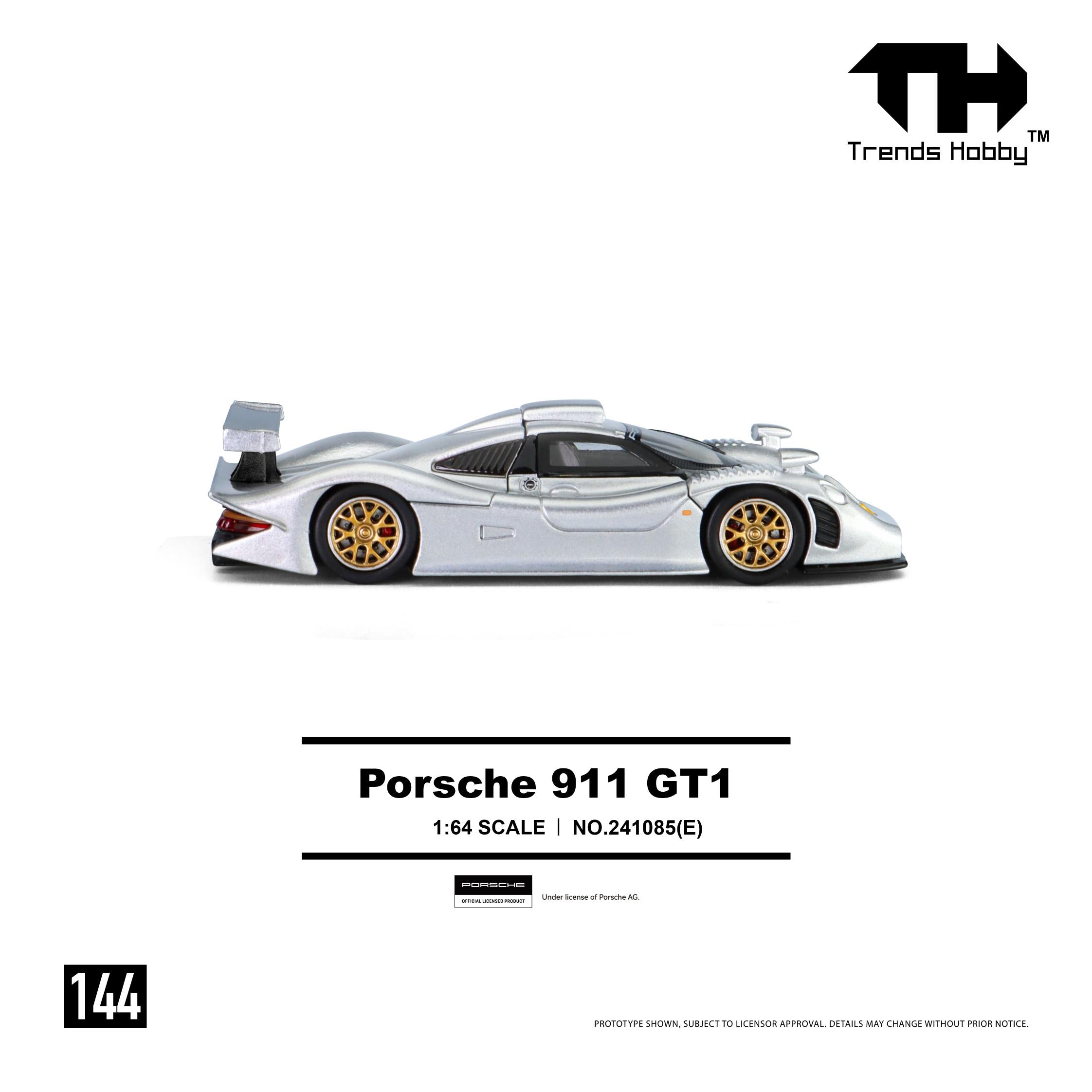 (Coming Soon) TRENDSHOBBY 1/64 Porsche 911 GT1 1998 - Sliver