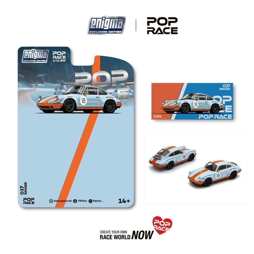 (Pre-Order) 1:64 POPRACE Enigma Exclusive "Gulf" Singer Racing **Chase distributed randomly** **DEADLINE July 7th, 2026**