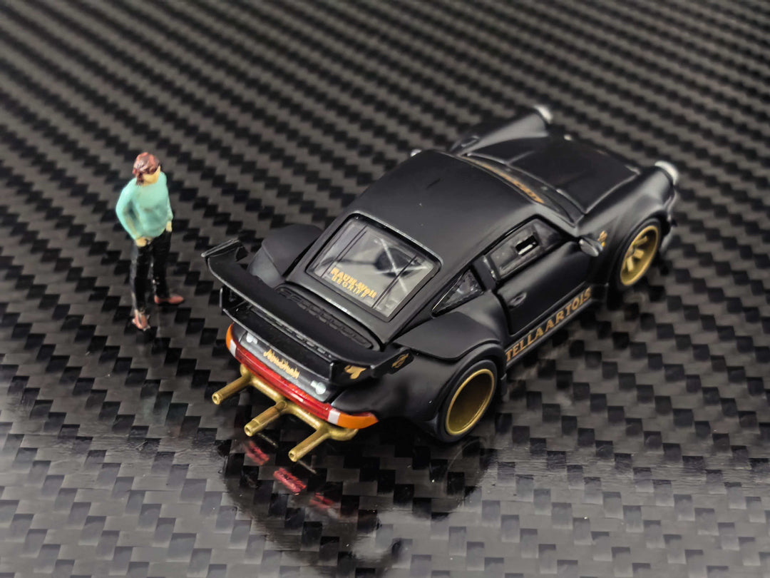 (Coming Soon) HG Model 1:64 Porsche RWB930 STELLA ARTOIS-Matte Black Livery