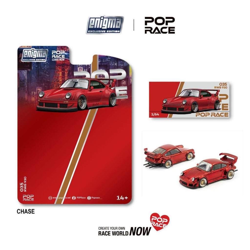 (Pre-Order) 12 Pcs (11 Regular & 1 Chase) 1:64 POPRACE Enigma Exclusive RWB 930 - Red **DEADLINE July 7th, 2026**