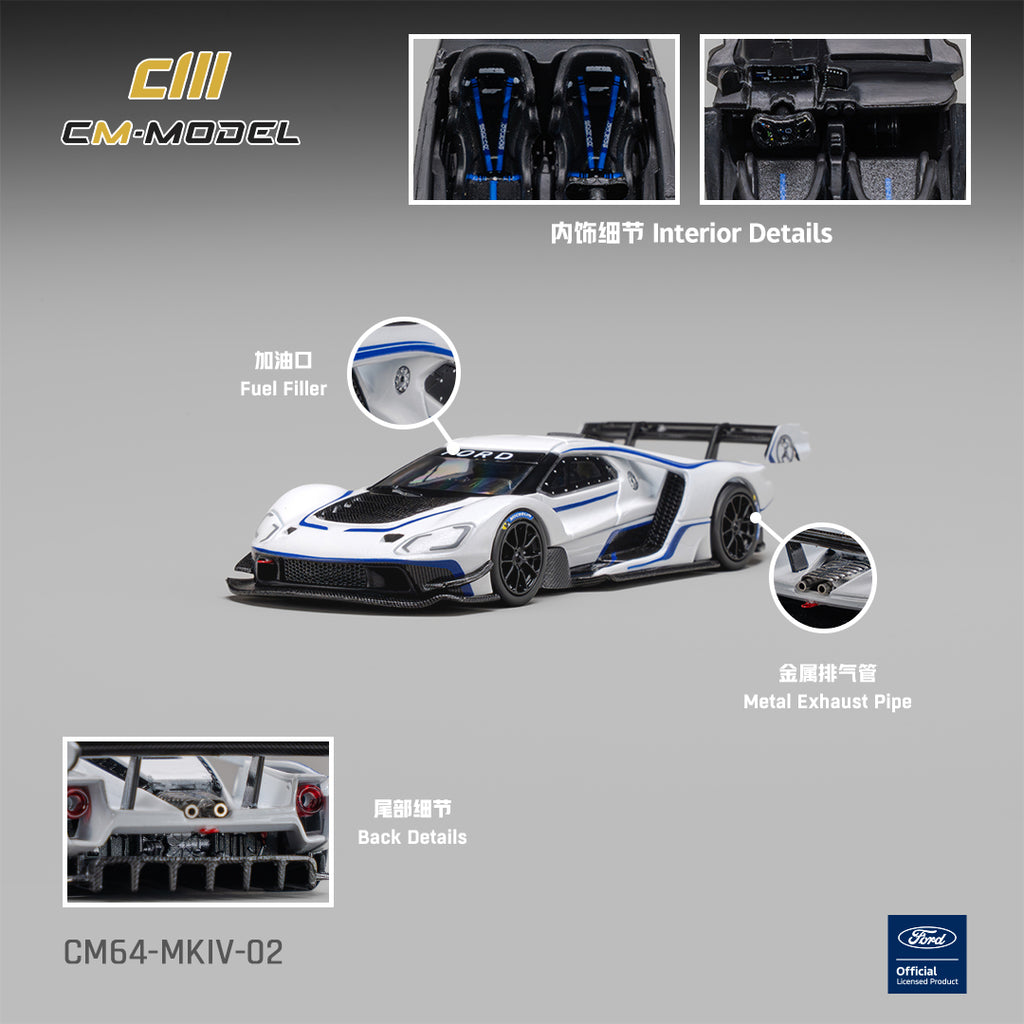 (Coming Soon) CM MODEL 1/64 Ford GT Mk IV Frozen White & Sonic Blue Pearl J-1