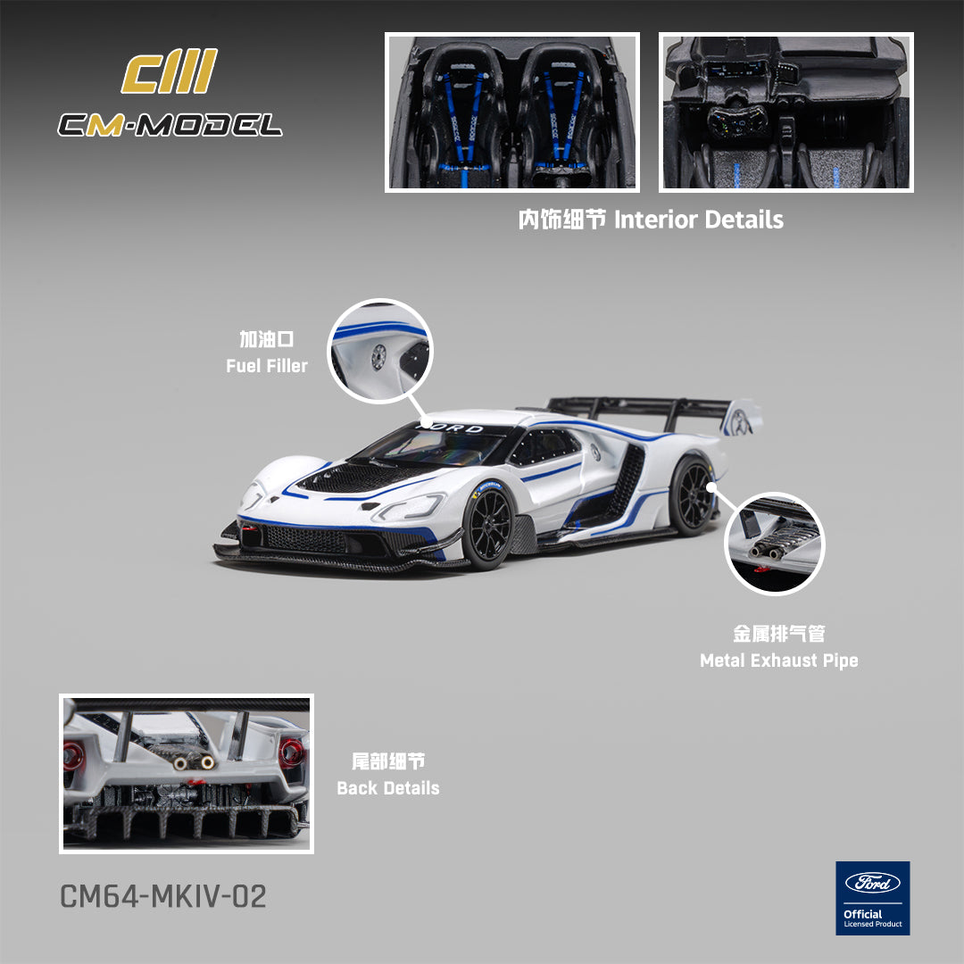 (Coming Soon) CM MODEL 1/64 Ford GT Mk IV Frozen White & Sonic Blue Pearl J-1