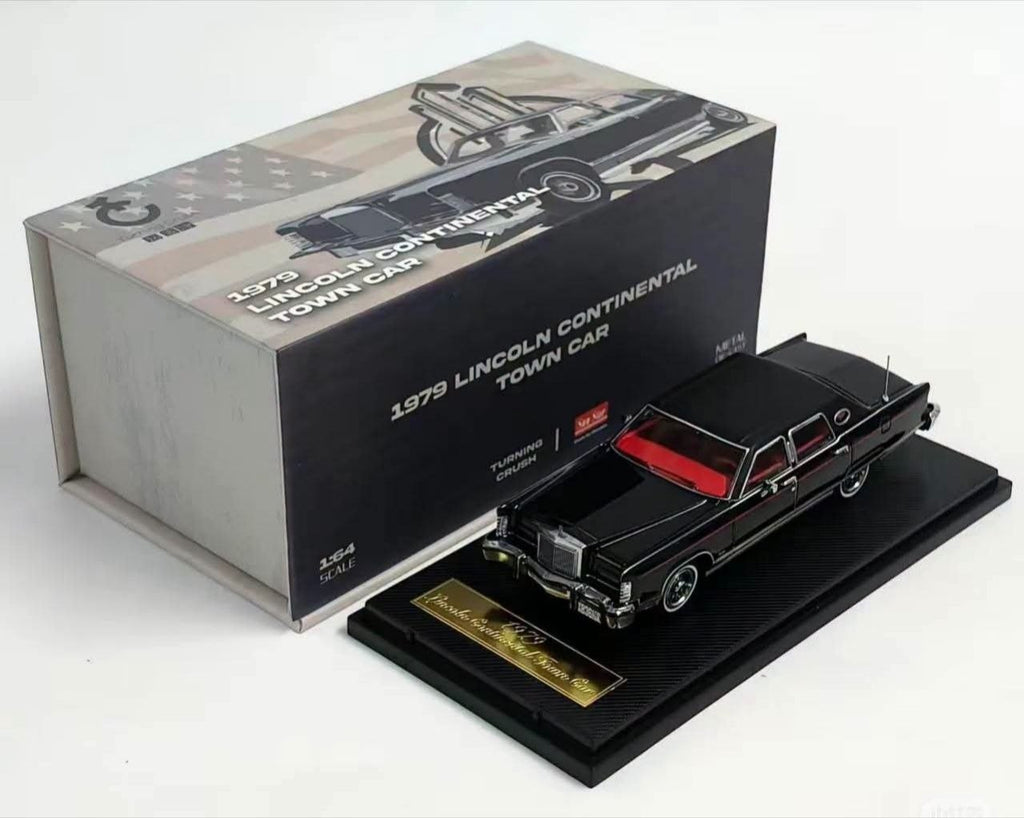 (Coming Soon) TURNINGCRUSH 1/64 scale 1979 Lincoln Continental Town Car (black rebadged)
