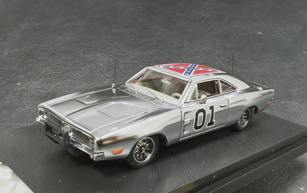 (Pre-Order) MINI FORGE 1/64 1969 Dodge Charger "General Lee" Chrome Diecast Metal