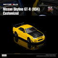 (Coming Soon) Motorhelix 1/64 Nissan Skyline GT-R (R34) Custom Edition - Lightning Yellow Custom with GT Aero Kit