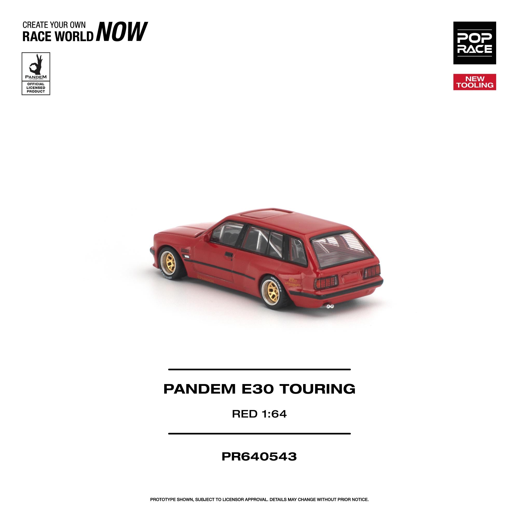 (Pre-Order) POPRACE 1/64 PANDEM E30 Touring Red NEW TOOLING **(DEADLINE June 27th, 2026)**