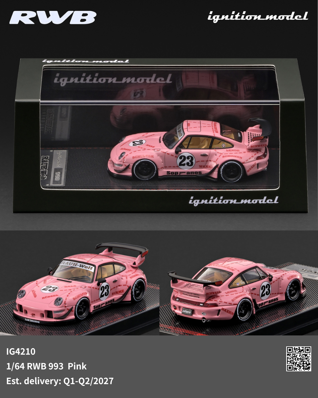 (Coming Soon) IGNITIONMODEL 1/64 RWB 993 Pink
