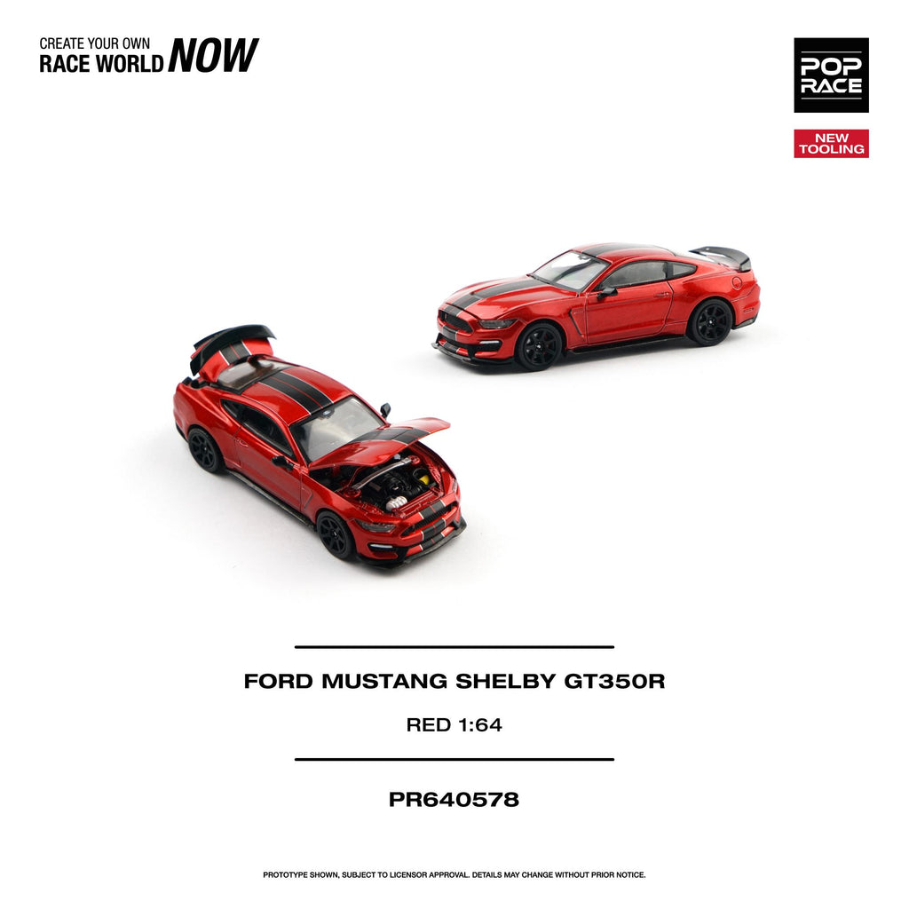 (Pre-Order) POPRACE 1/64 Ford Mustang Shelby GT350R Race Red
