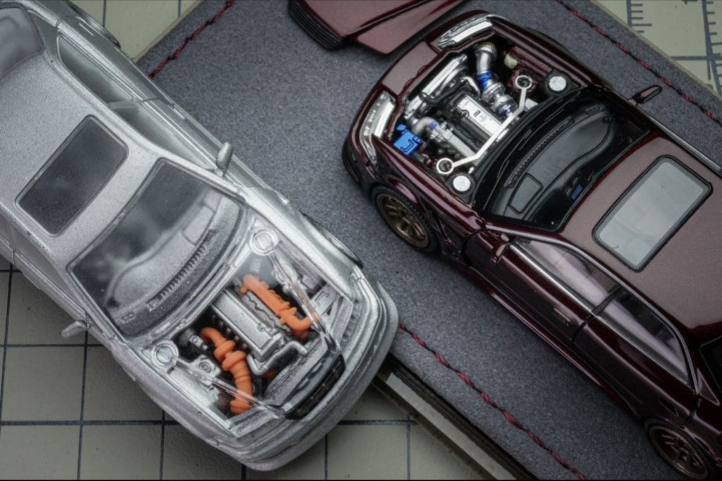 (Coming Soon) MORTALMODEL64 1:64 The Ridge Mark II JZX100 - Metalic Wine Red