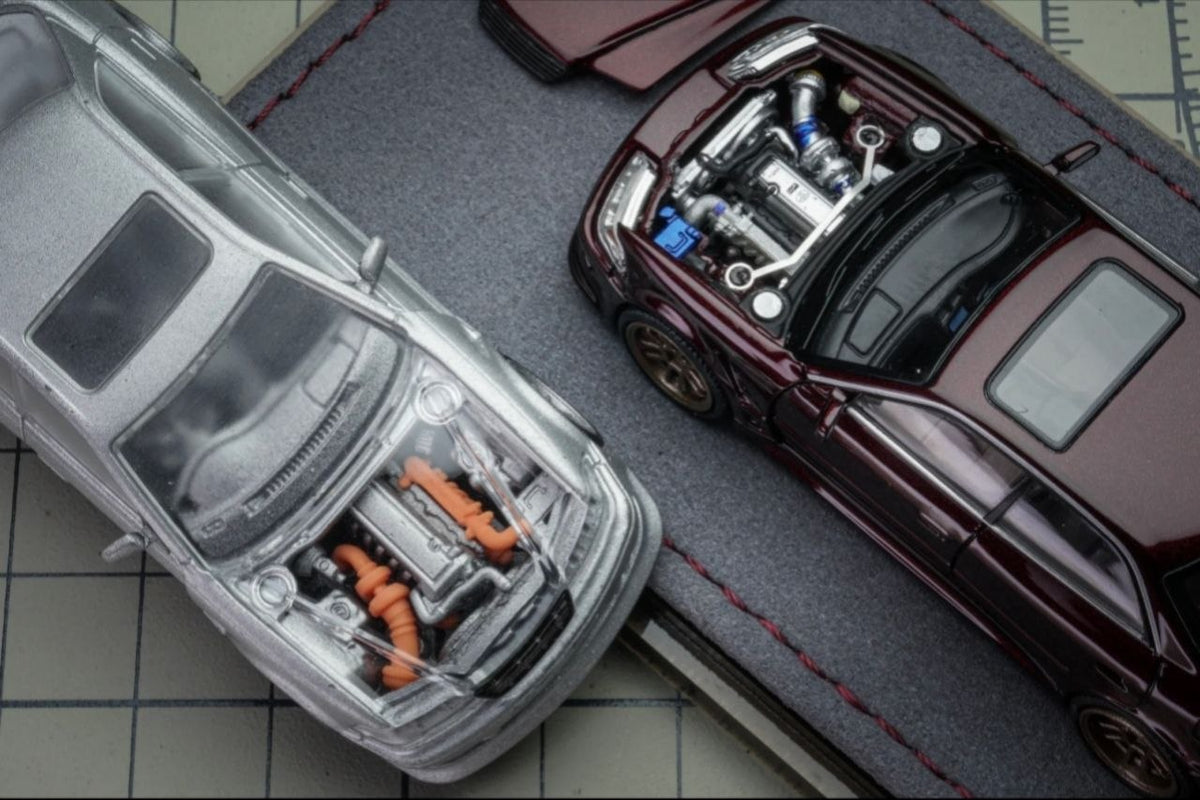 (Coming Soon) MORTALMODEL64 1:64 The Ridge Mark II JZX100 - Metalic Wine Red
