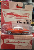 IXO America 1:64 Scale 1957 Chevrolet Bel Air Sedan - Matador Red and India Ivory