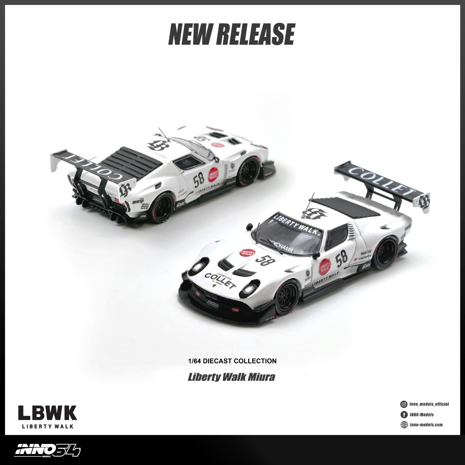 (Coming Soon) INNO64 1/64 LB-Silhouette WORKS Miura GT **CHASE CARS ARE RANDOMLY PACKED**