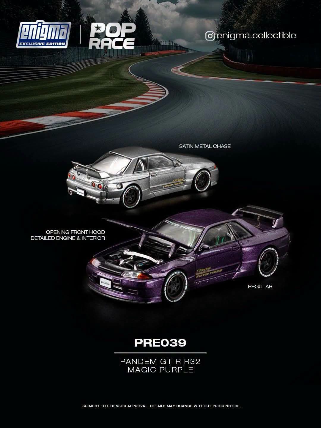 (Coming Soon) POPRACE 1/64 Pandem GT-R R32 MAGIC PURPLE (enigma exclusive edition)